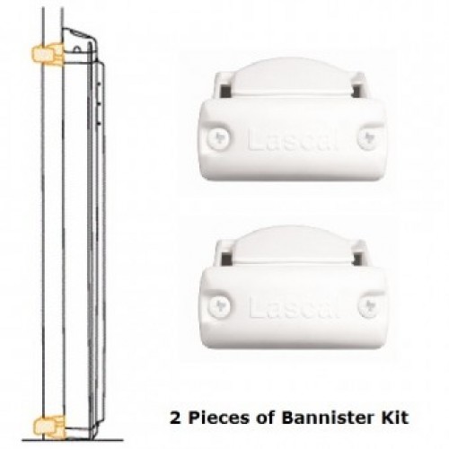 LASCAL Kiddyguard Accent / Avant Baby Safety Gate Bannister Installation Kit, Housing, Black / White
